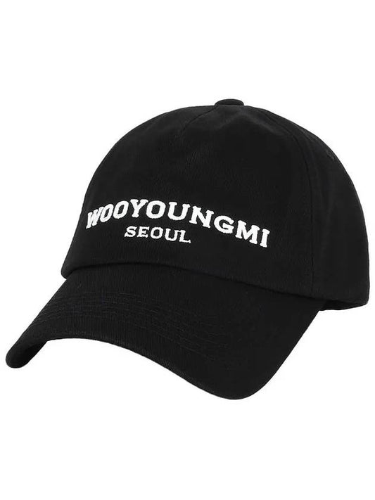 Seoul Logo Embroidered Ball Cap Black Hat W233AC54991B - WOOYOUNGMI - BALAAN 2