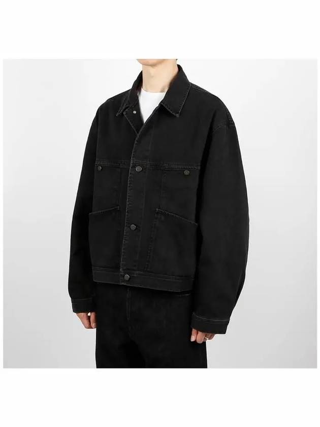 Heavy Soft Bleached Denim Jacket Black - LEMAIRE - BALAAN 3