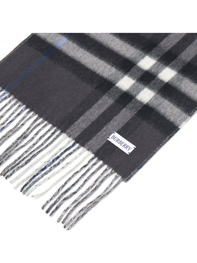 Check Reversible Cashmere Scarf Grey Black - BURBERRY - BALAAN 7