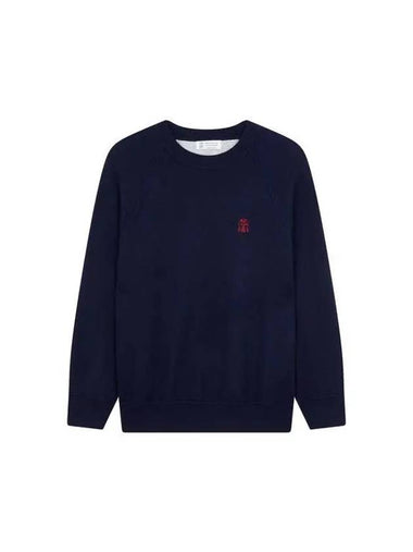 Men s Cashmere Crew Neck Raglan Knit Navy 271396 - BRUNELLO CUCINELLI - BALAAN 1