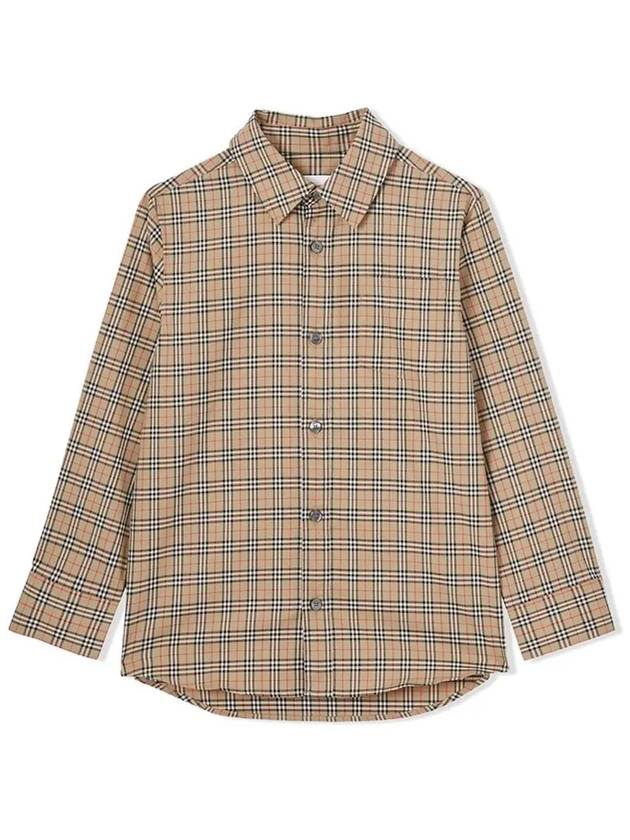 Kids Women s Check Print Long Sleeve Cotton Shirt 8042957 - BURBERRY - BALAAN 1