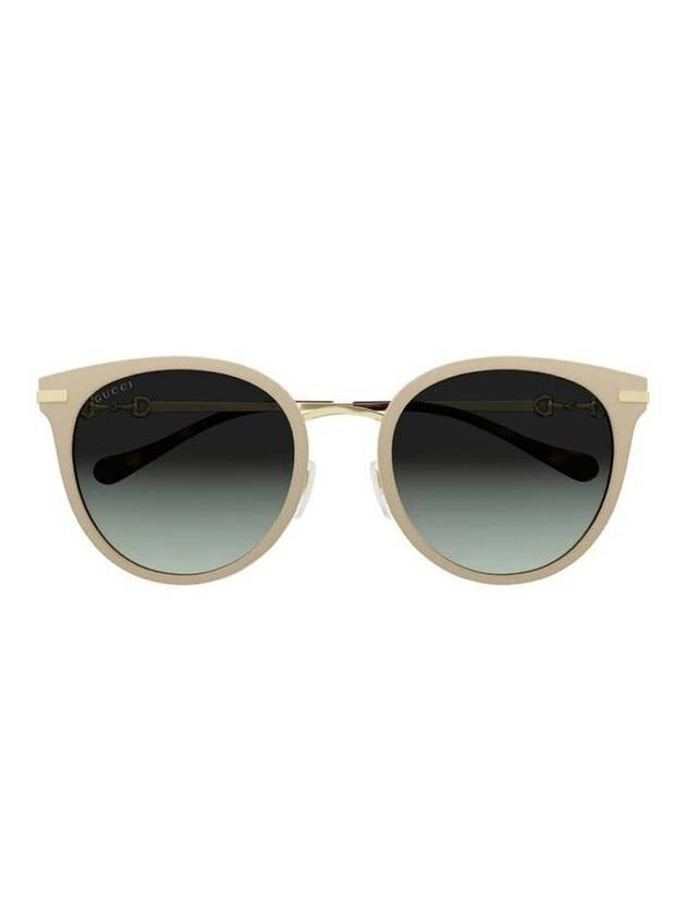 Eyewear Women's Round Asian Fit Sunglasses Beige - GUCCI - BALAAN.