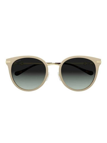 Eyewear Women's Round Asian Fit Sunglasses Beige - GUCCI - BALAAN.