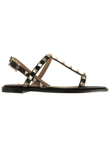 Women's Rockstud Sandals Black - VALENTINO - BALAAN 1