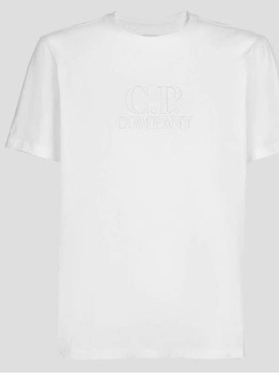 Logo Print Cotton Short Sleeve T-Shirt White - CP COMPANY - BALAAN 2