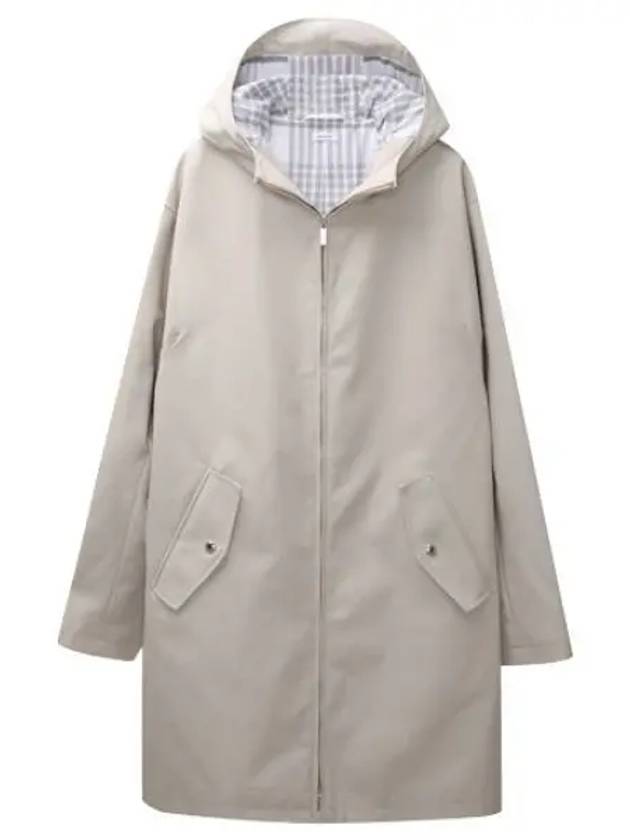 Waterproof cotton twill dart hooded coat - THOM BROWNE - BALAAN 1