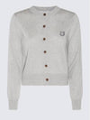 Bold Fox Head Patch Regular Cardigan Grey - MAISON KITSUNE - BALAAN 2