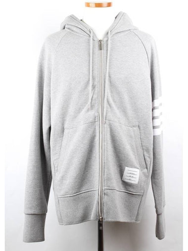 Diagonal armband hood zip up gray 5 - THOM BROWNE - BALAAN 1