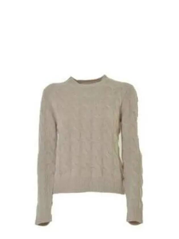 Women's Edipo Cable Cashmere Knit Top Beige - MAX MARA - BALAAN 2