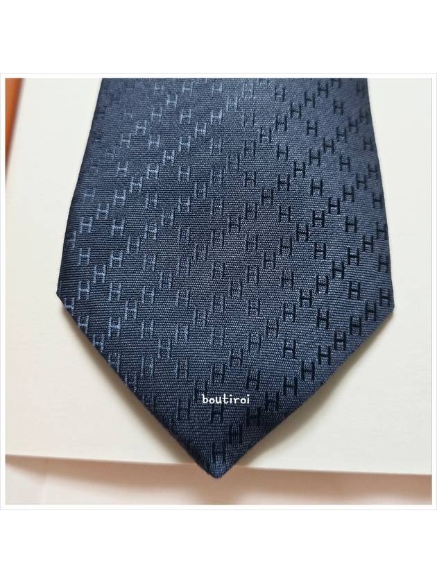 Faconnee New H Tie Blue - HERMES - BALAAN 4