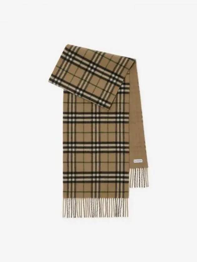 Check Reversible Cashmere Scarf Beige - BURBERRY - BALAAN 2