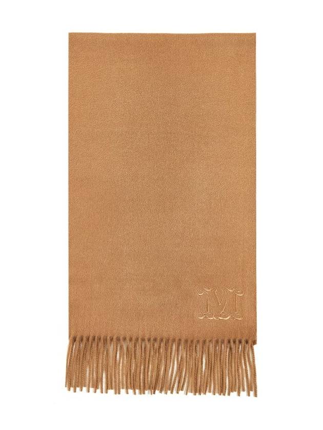 Max Mara logo embroidered fringed edge scarf - MAX MARA - BALAAN 1