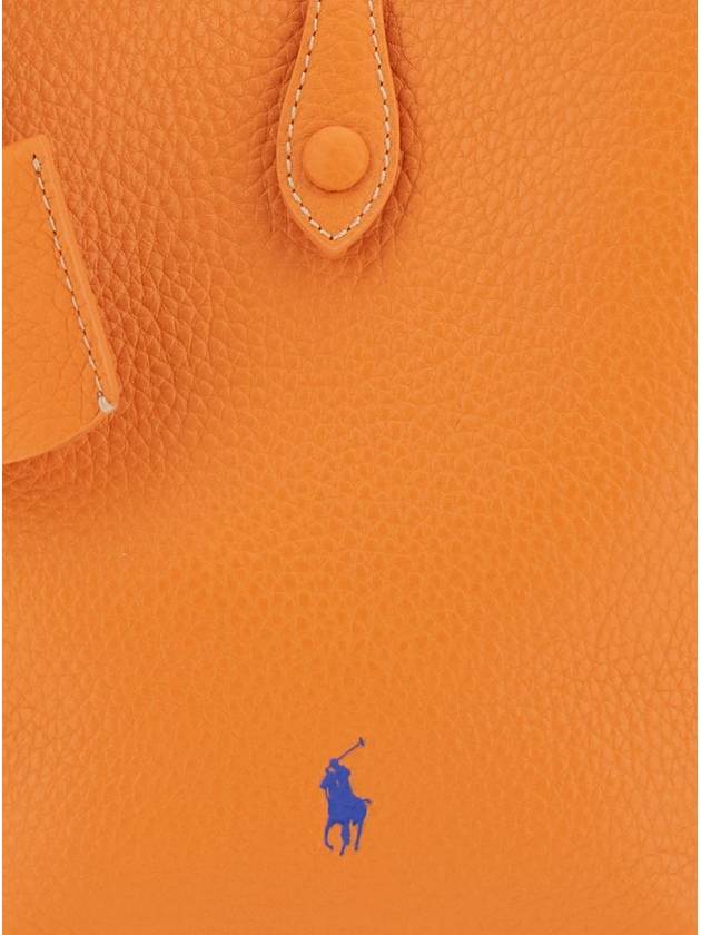 'Play' Orange Handbag With Removable Shoulder Strap And Pony Embroidery On The Front In Leather Woman - POLO RALPH LAUREN - BALAAN 3