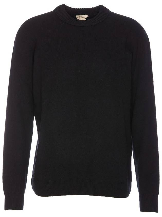 Logo Patch Crew Neck Knit Top Black - TEN C - BALAAN 2