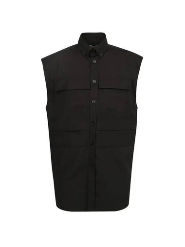 Sleeveless Shirt Vest Black - BURBERRY - BALAAN 1