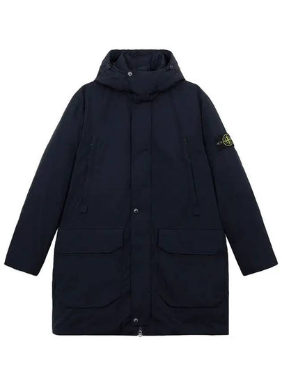 Polyester Micro Twill Long Down Parka Navy - STONE ISLAND - BALAAN 2