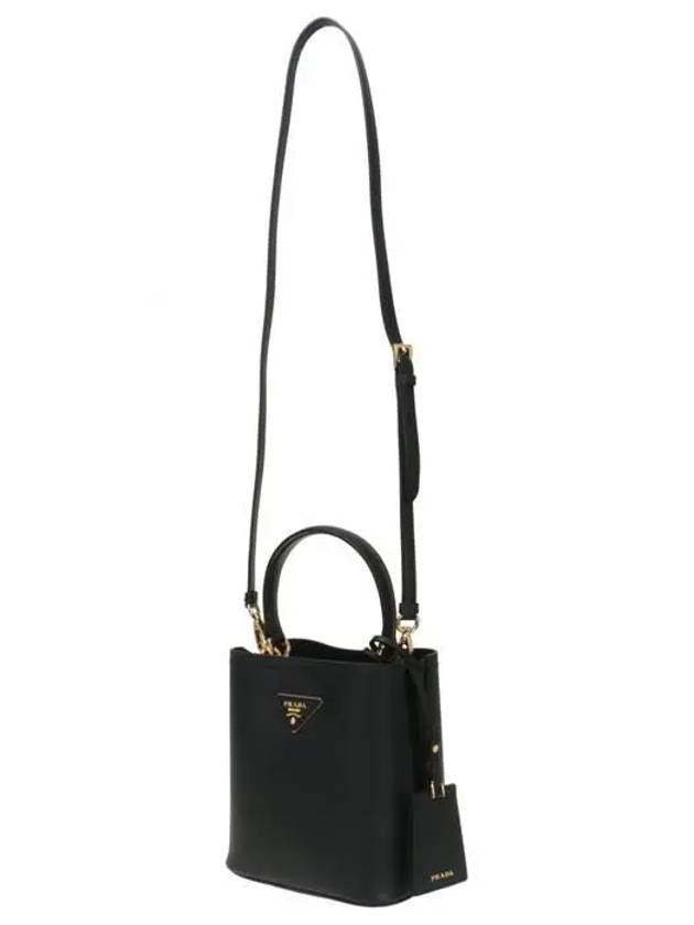 Panier Saffiano Leather Small Tote Bag Black - PRADA - BALAAN 3