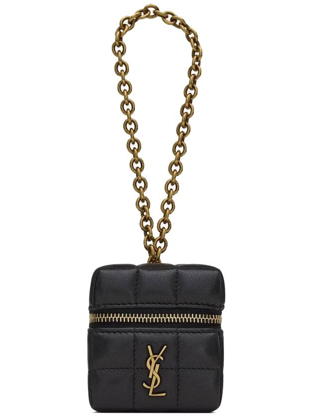 Cassandra Matelasse Carré Mini Cube Chain Leather Mini Bag Black - SAINT LAURENT - BALAAN 2