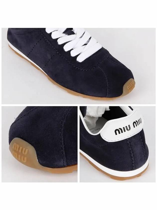 Suede Low Top Sneakers Navy - MIU MIU - BALAAN 6