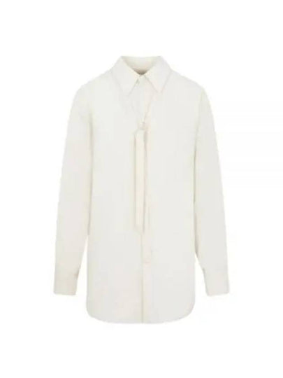 Tie Detail Satin Shirt White - LEMAIRE - BALAAN 2