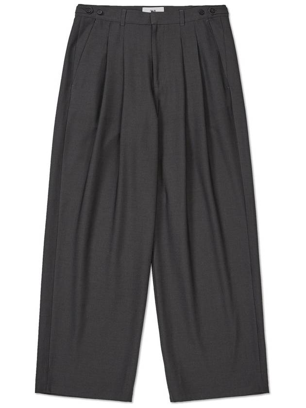 Libre Wide Two Chin Wool Blended Slacks CHARCOAL - WEST GRAND BOULEVARD - BALAAN 2