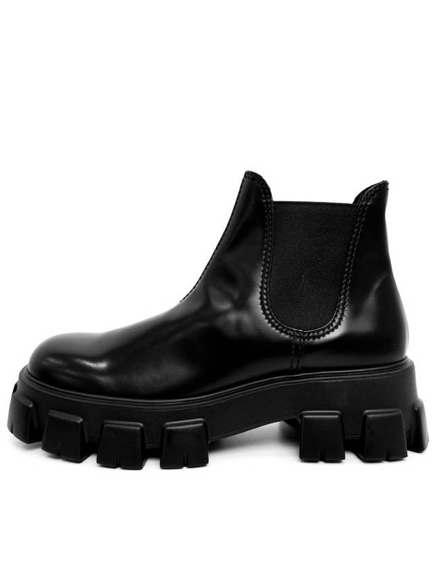 9 Men s Monolith Brushed Leather Chalcedony Boots Black - PRADA - BALAAN 3