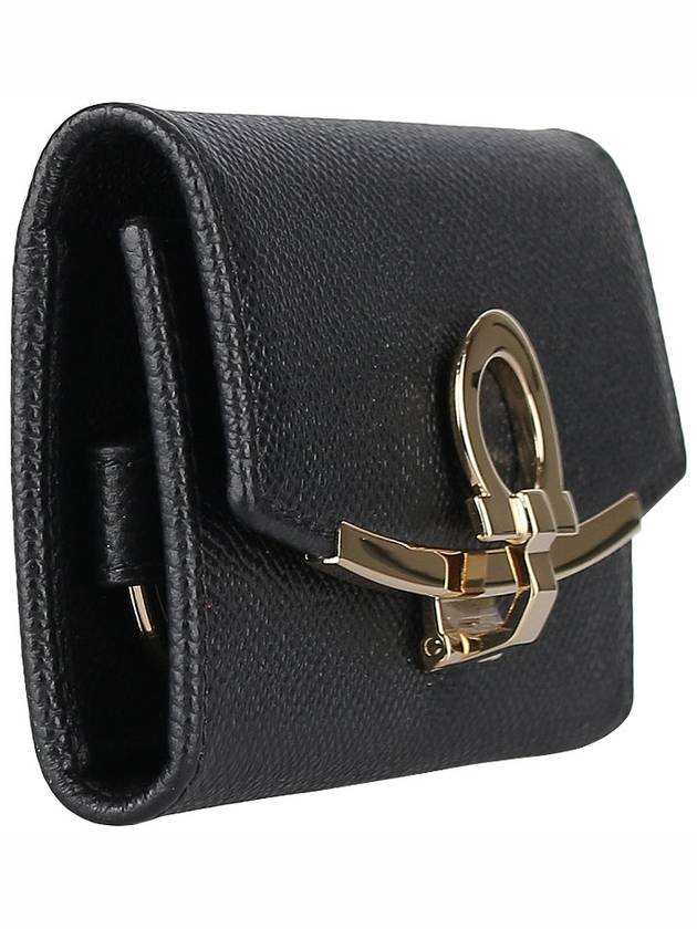 Gancini Key Holder Black - SALVATORE FERRAGAMO - BALAAN 4