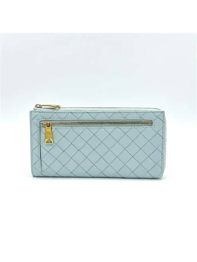 Intrecciato Zipper Long Wallet Teal Washed - BOTTEGA VENETA - BALAAN 3