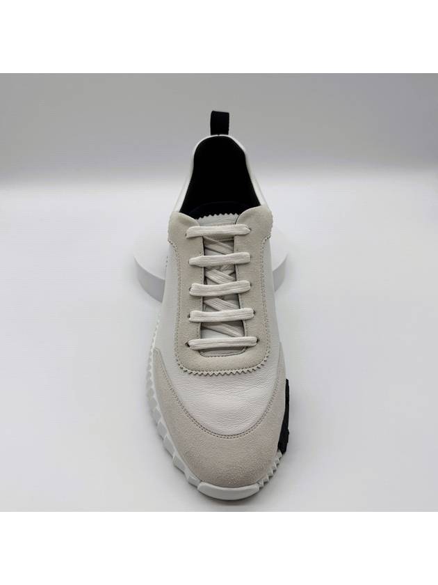 Bouncing Sneakers Calfskin Suede Goatskin Blanc - HERMES - BALAAN 3