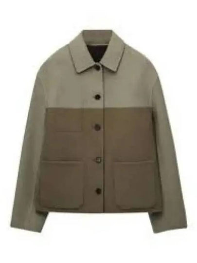 Reversible Workwear Cashmere Wool Jacket Sage - LOEWE - BALAAN 2