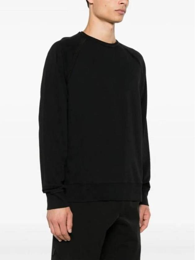 Light Fleece Logo Crew Neck Sweatshirt Black - CP COMPANY - BALAAN 3