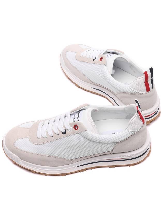 Fine Kid Suede Tech Runner White - THOM BROWNE - BALAAN 7