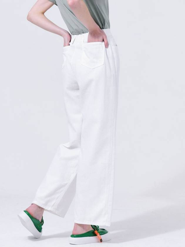 Cotton Soft Non-span Waist Banding Straight Fit Banding White Pants DO3232PT80 - DOYOUKNOWMC GOLF WEAR - BALAAN 3