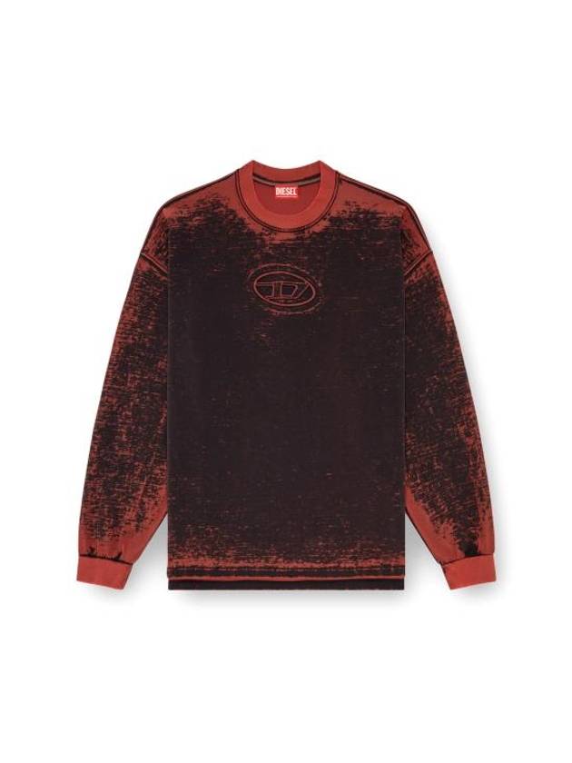 S Baxt Q1 Embossed Oval D Burnout Sweatshirt Red - DIESEL - BALAAN 2