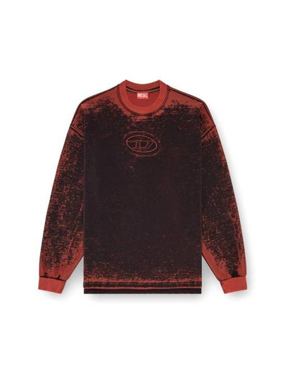 S Baxt Q1 Embossed Oval D Burnout Sweatshirt Red - DIESEL - BALAAN 2