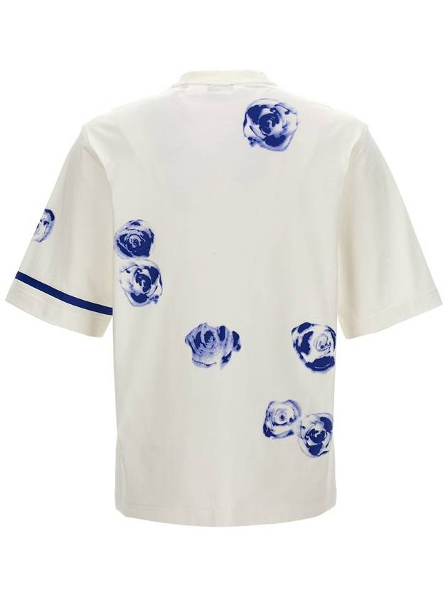 Rose Print Cotton Short Sleeve T-Shirt White - BURBERRY - BALAAN 3