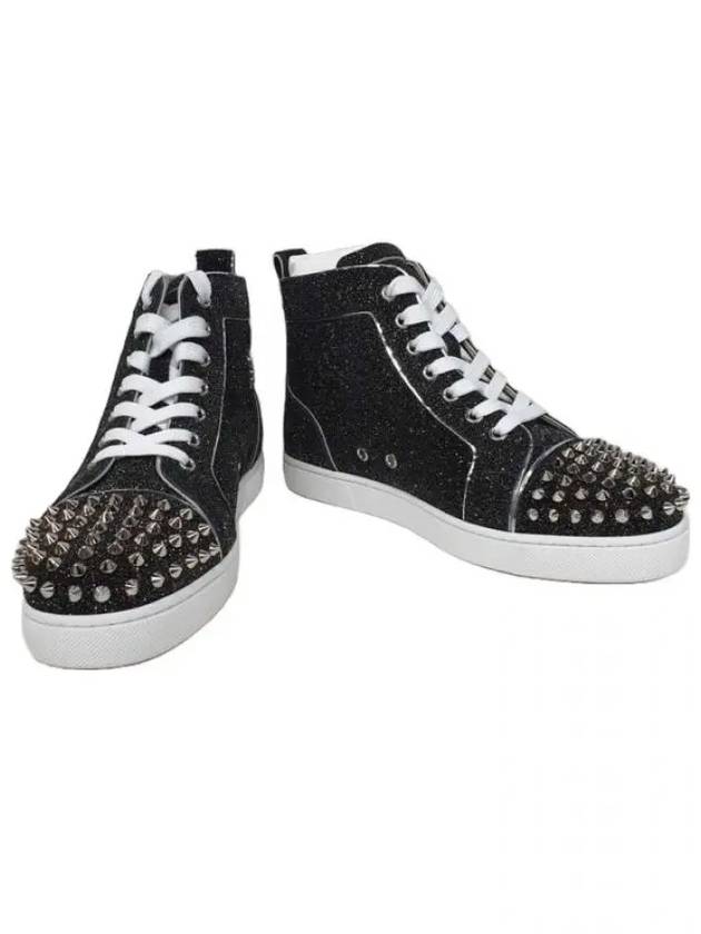 Lou Spike High Top Sneakers Black - CHRISTIAN LOUBOUTIN - BALAAN 4