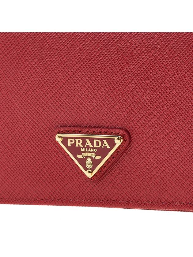 Small Saffiano Leather Half Wallet Red - PRADA - BALAAN 7