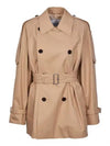 Short Gabardine Trench Coat Beige - BURBERRY - BALAAN 2