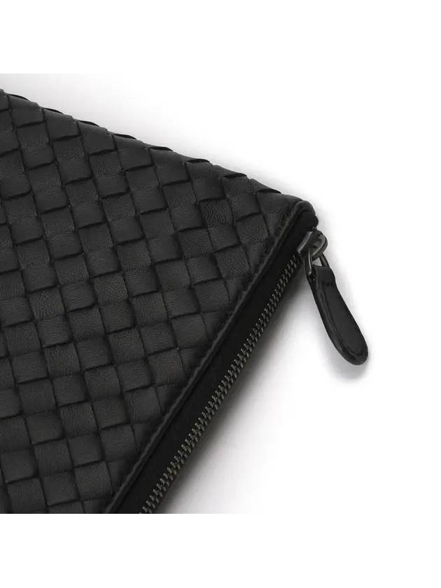 Intrecciato Document Leather Clutch Bag Black - BOTTEGA VENETA - BALAAN 6