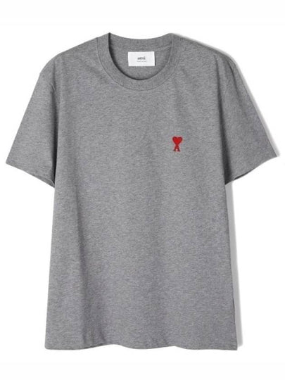 Small Heart Logo Short Sleeve T-Shirt Heather Grey - AMI - BALAAN 2