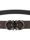 Gancini Reversible Adjustable Calfskin Leather Belt Black Chocolate - SALVATORE FERRAGAMO - BALAAN 5