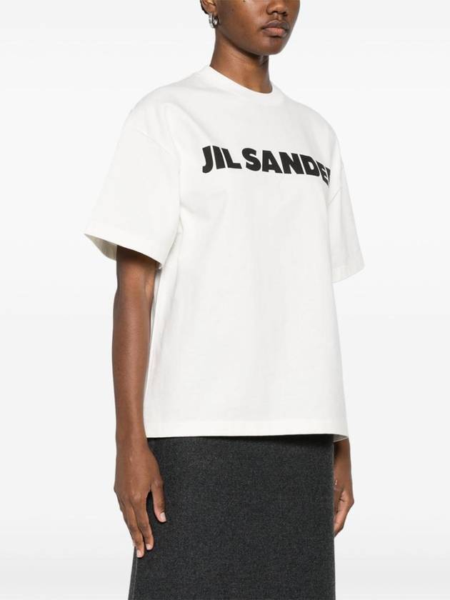 Print Logo Short Sleeve T-Shirt White - JIL SANDER - BALAAN 5