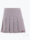 Women's Check Pattern Cotton Blend Pleats Skirt Red - THOM BROWNE - BALAAN 2