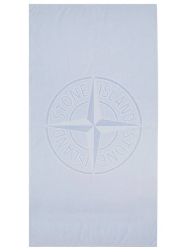 Men's Logo Beach Towel Sky Blue - STONE ISLAND - BALAAN.