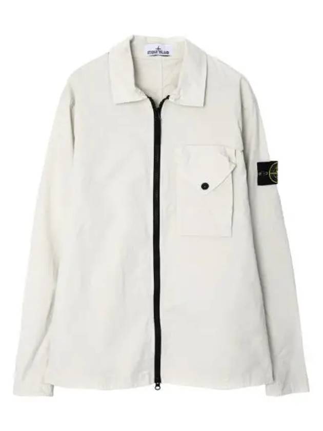 Stretch cotton gabardine overshirt regular fit men s jacket - STONE ISLAND - BALAAN 1