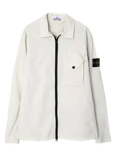 Stretch cotton gabardine overshirt regular fit jacket - STONE ISLAND - BALAAN 1