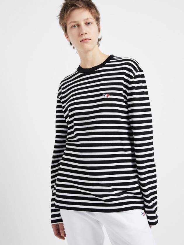 Fox Logo Stripe Long Sleeve T-Shirt White Black - MAISON KITSUNE - BALAAN 6