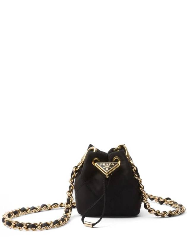 Triangle Logo Mini Bucket Bag Black - PRADA - BALAAN 1