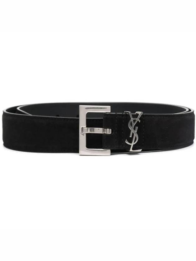 Wade Logo Belt Black - SAINT LAURENT - BALAAN.